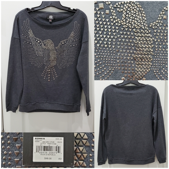 Rock & Republic Studded Sweater- Sz XS - Picture 1 of 5